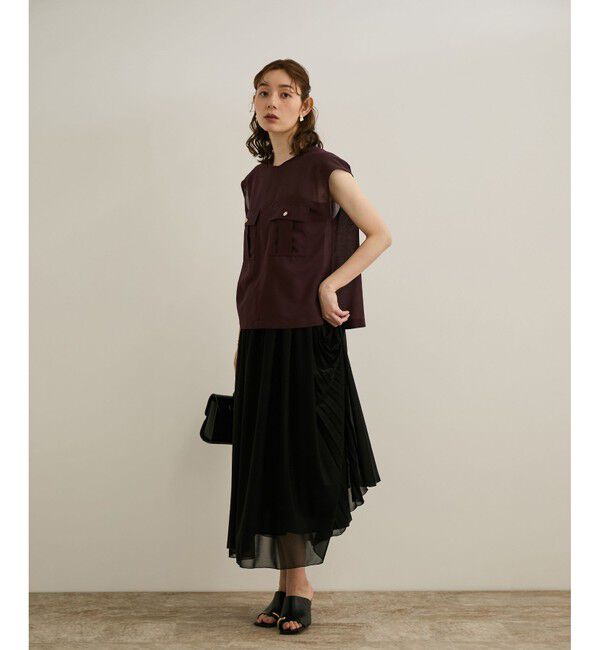 ROPE「【洗える】サファリ シアーブラウス」|シャツ・ブラウス|