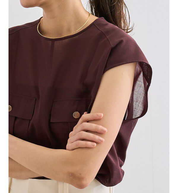 ROPE「【洗える】サファリ シアーブラウス」|シャツ・ブラウス|