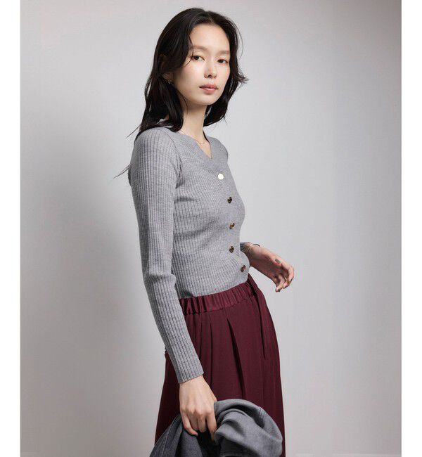 ROPE「ハイゲージワイドリブニットカーディガン」|カーディガン|