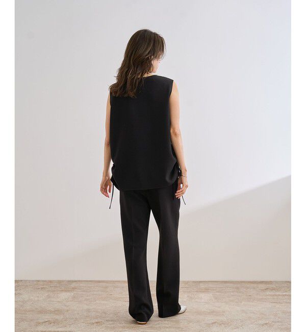 ROPE「【洗える】バックサテンセミフレアパンツ【WEB・一部店舗限定】」|チノ|