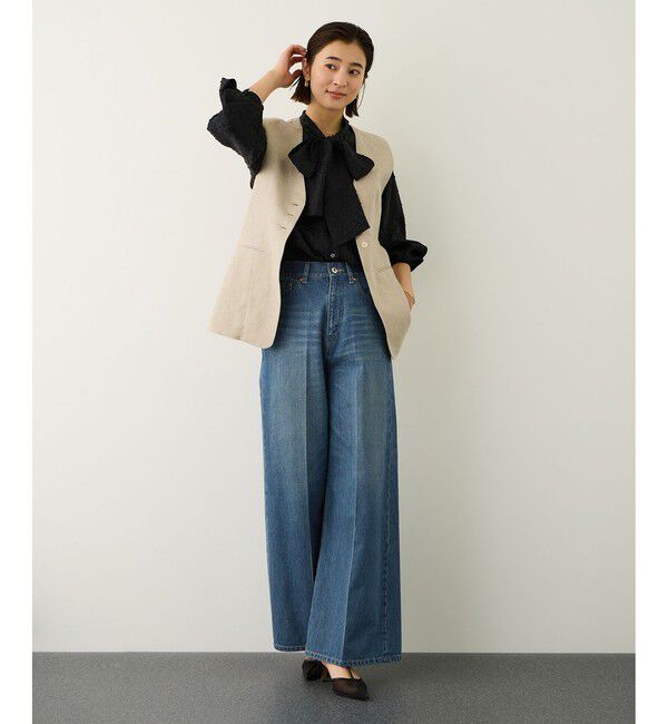 ROPE「イージーワイドデニムパンツ(岡山デニム)/セットアップ対応・イージーケア」|デニム|