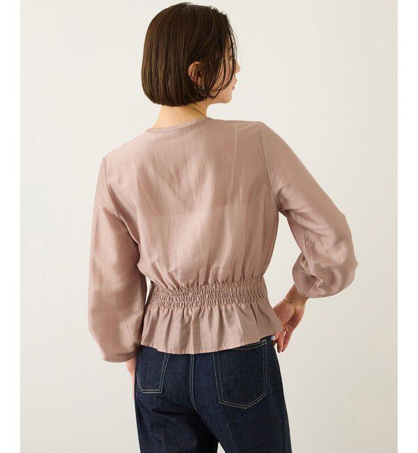 ROPE「カールマイヤーウエストタックペプラムブラウス/イージーケア」|シャツ・ブラウス|