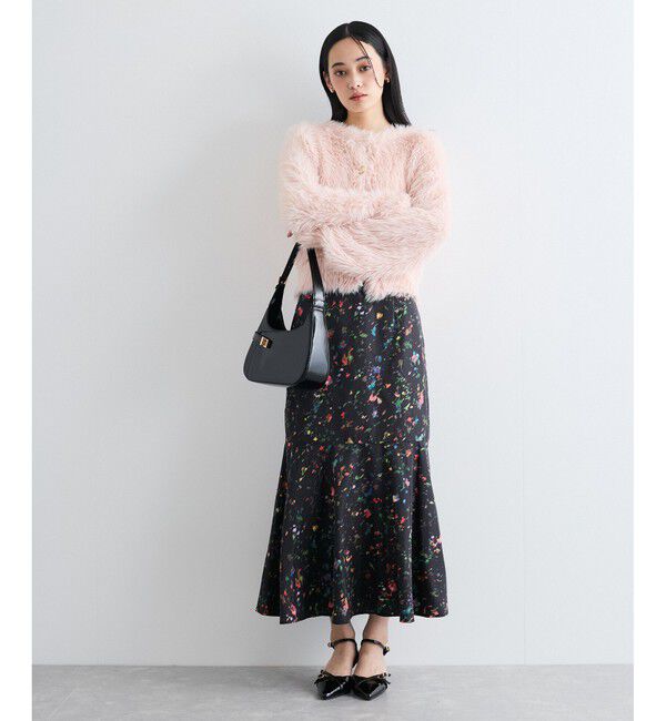 VIS「【洗える】ボカシフラワーアート柄マーメイドスカート」|スカート|