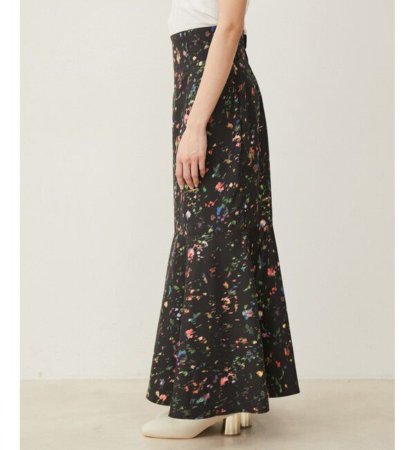 VIS「【洗える】ボカシフラワーアート柄マーメイドスカート」|スカート|