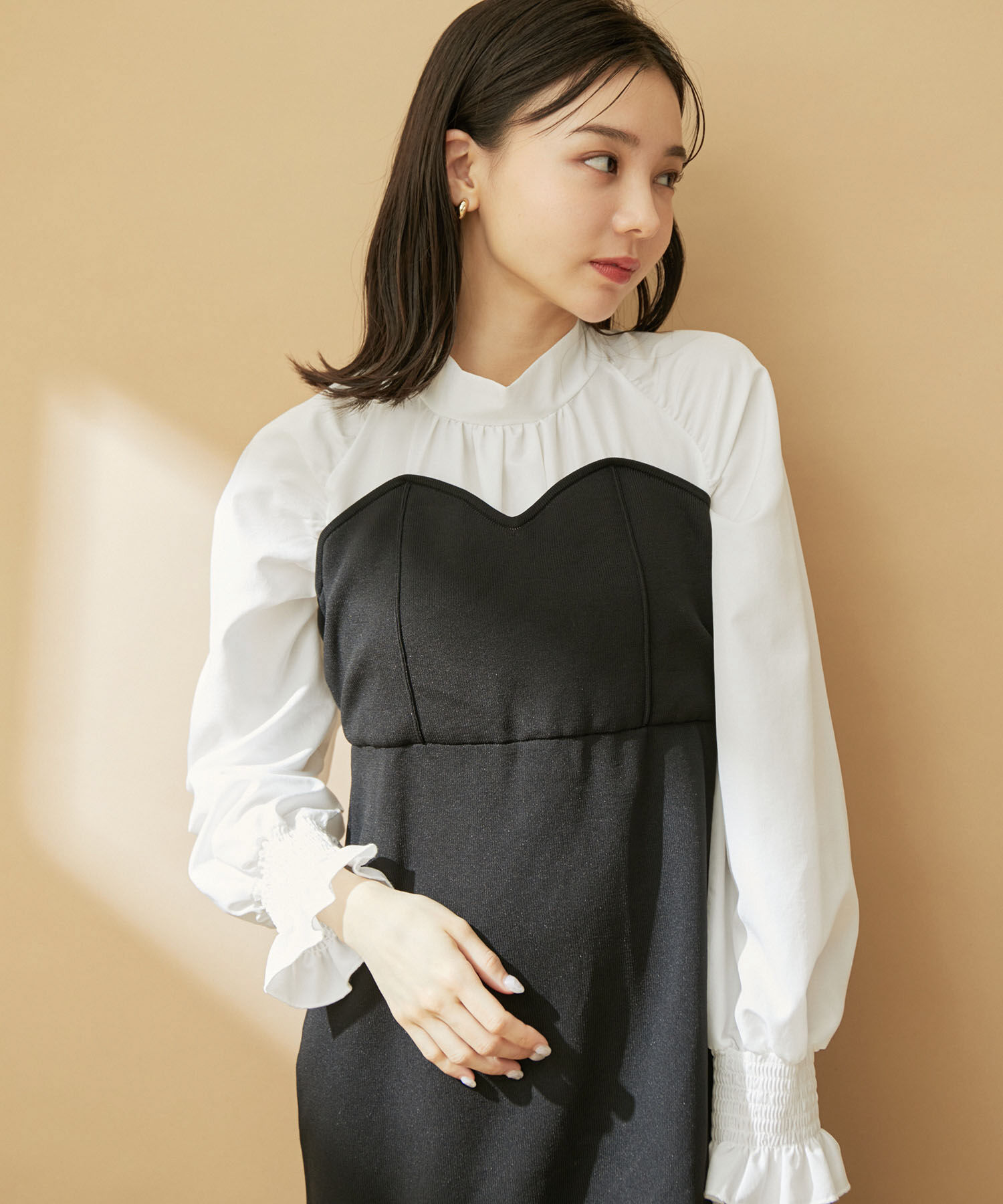 VIS「【VIS DRESS】バックリボンドッキングマーメイドワンピース」|ワンピース|