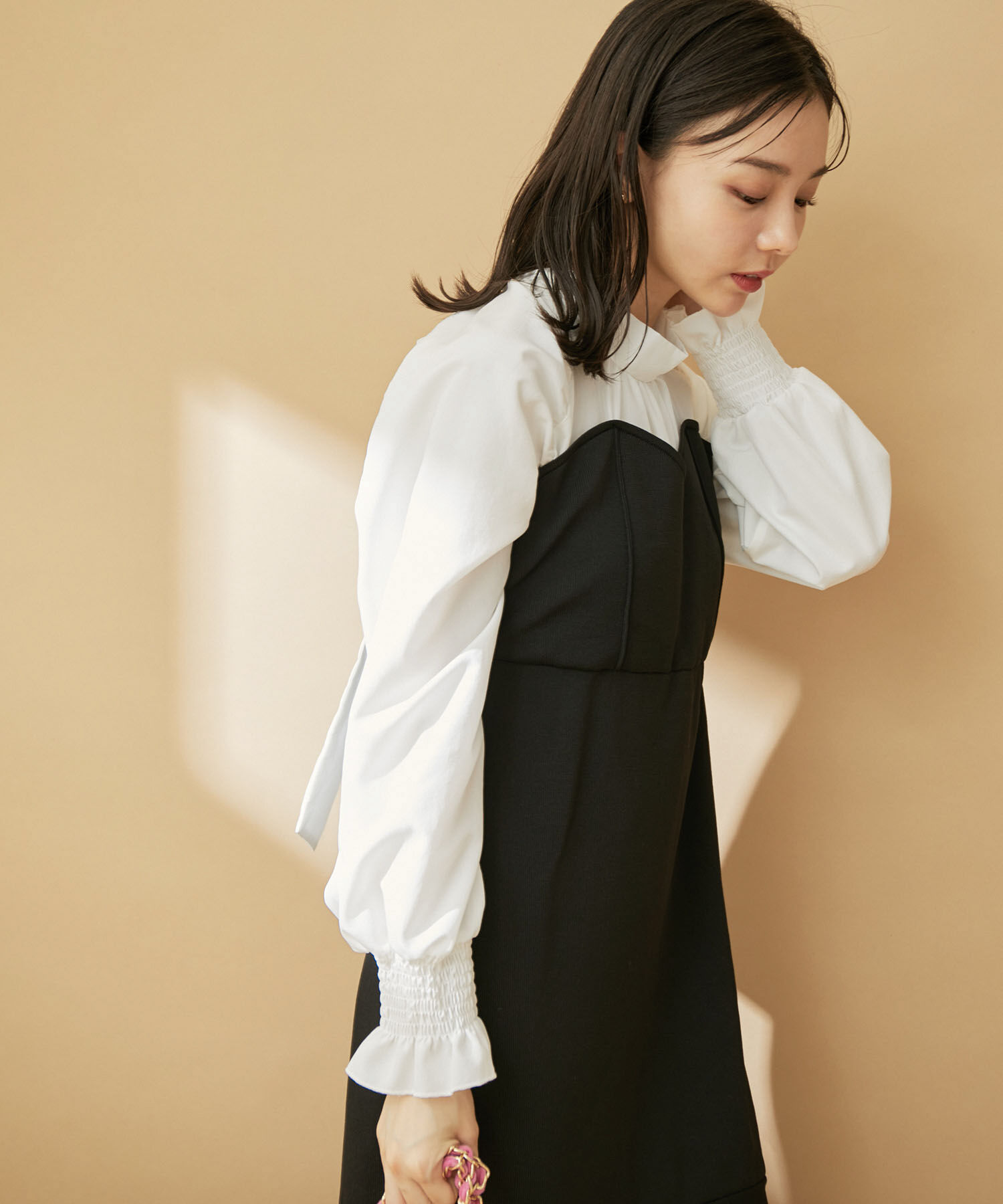 VIS「【VIS DRESS】バックリボンドッキングマーメイドワンピース」|ワンピース|