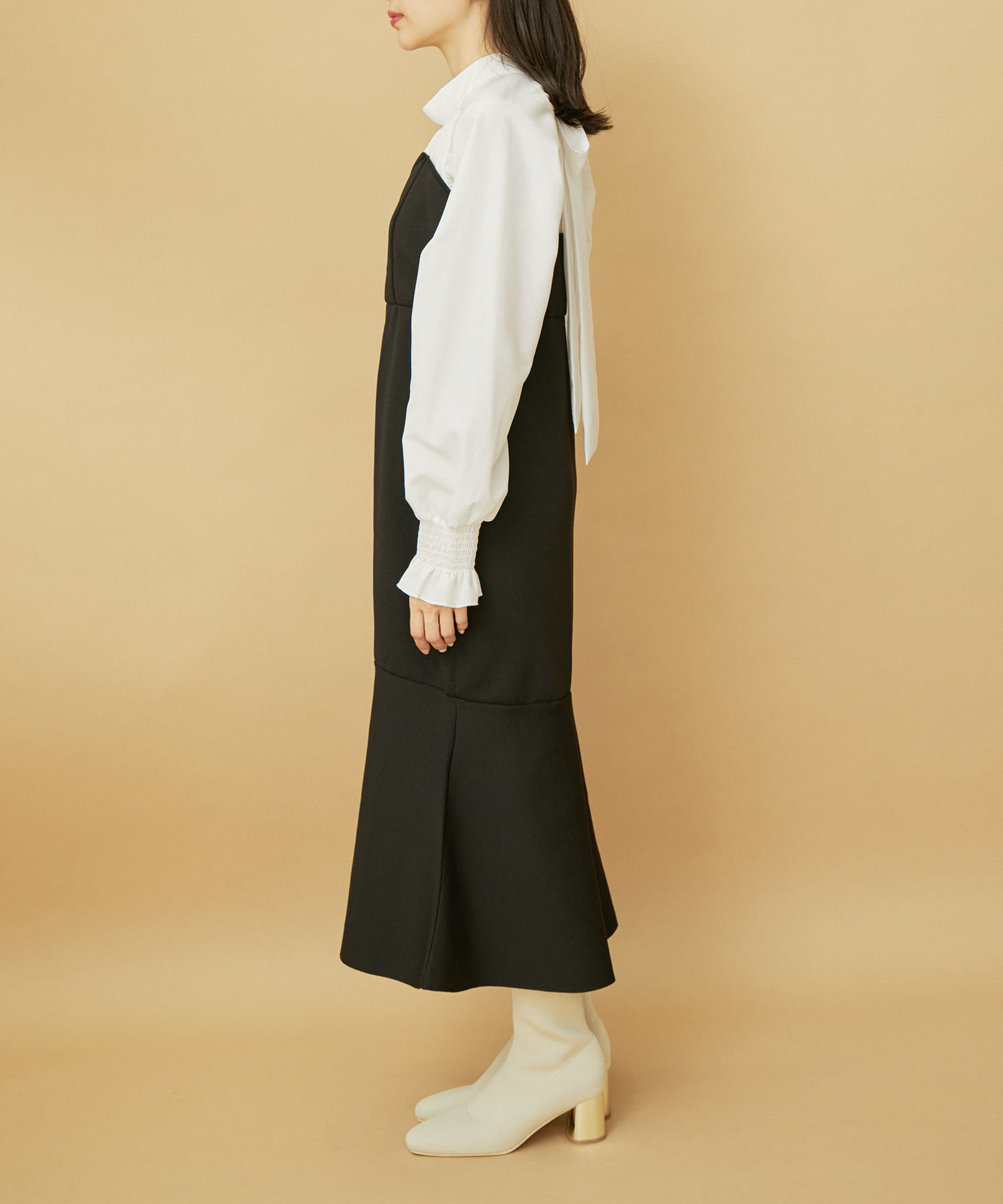 VIS「【VIS DRESS】バックリボンドッキングマーメイドワンピース」|ワンピース|