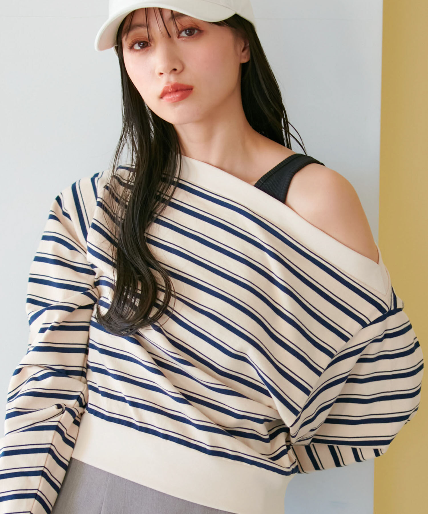 VIS「マルチボーダーオフショルトップス」|Tシャツ・カットソー|キナリ系(17)