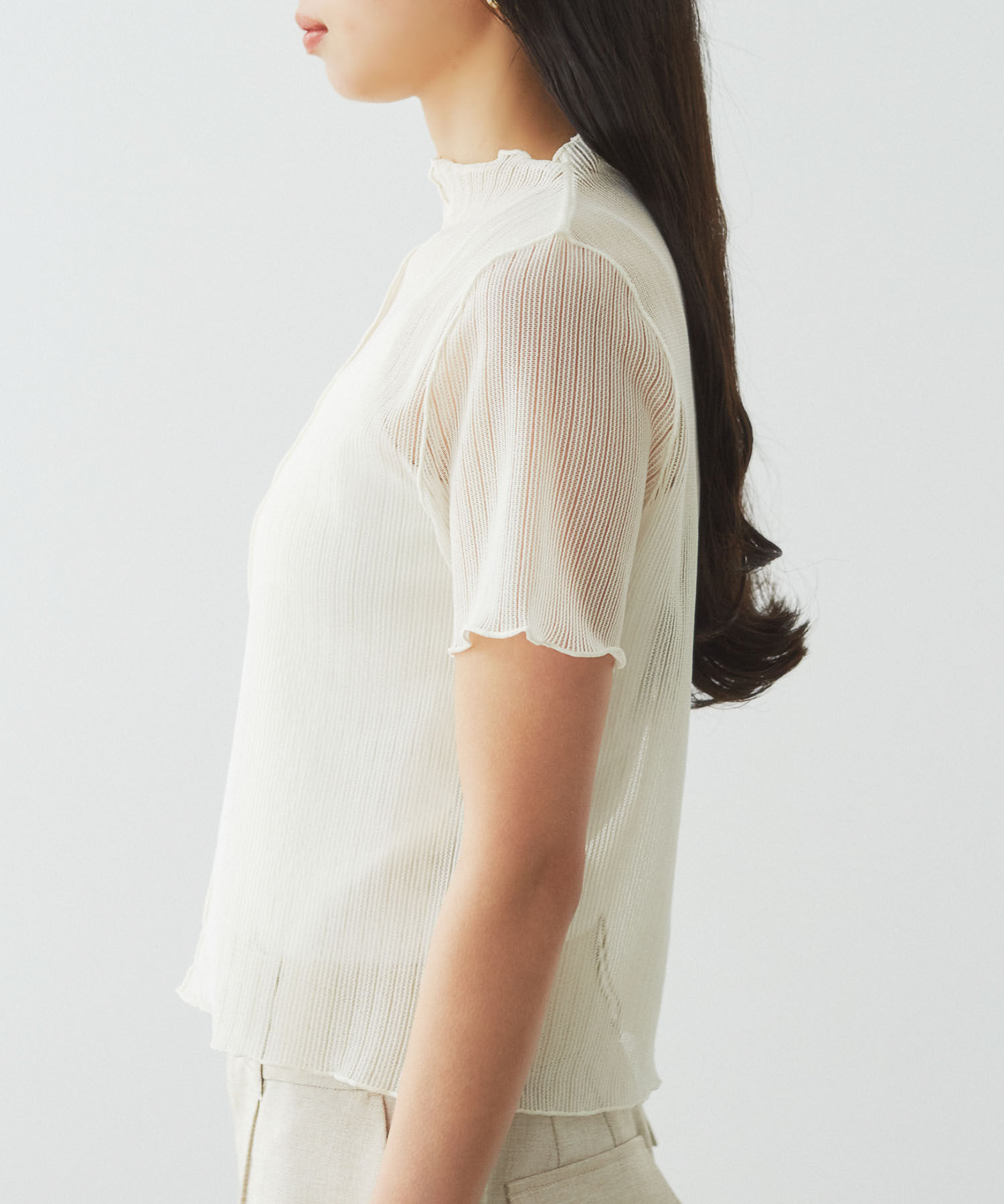 VIS「【洗える】シアーラッセルカットソー」|Tシャツ・カットソー|