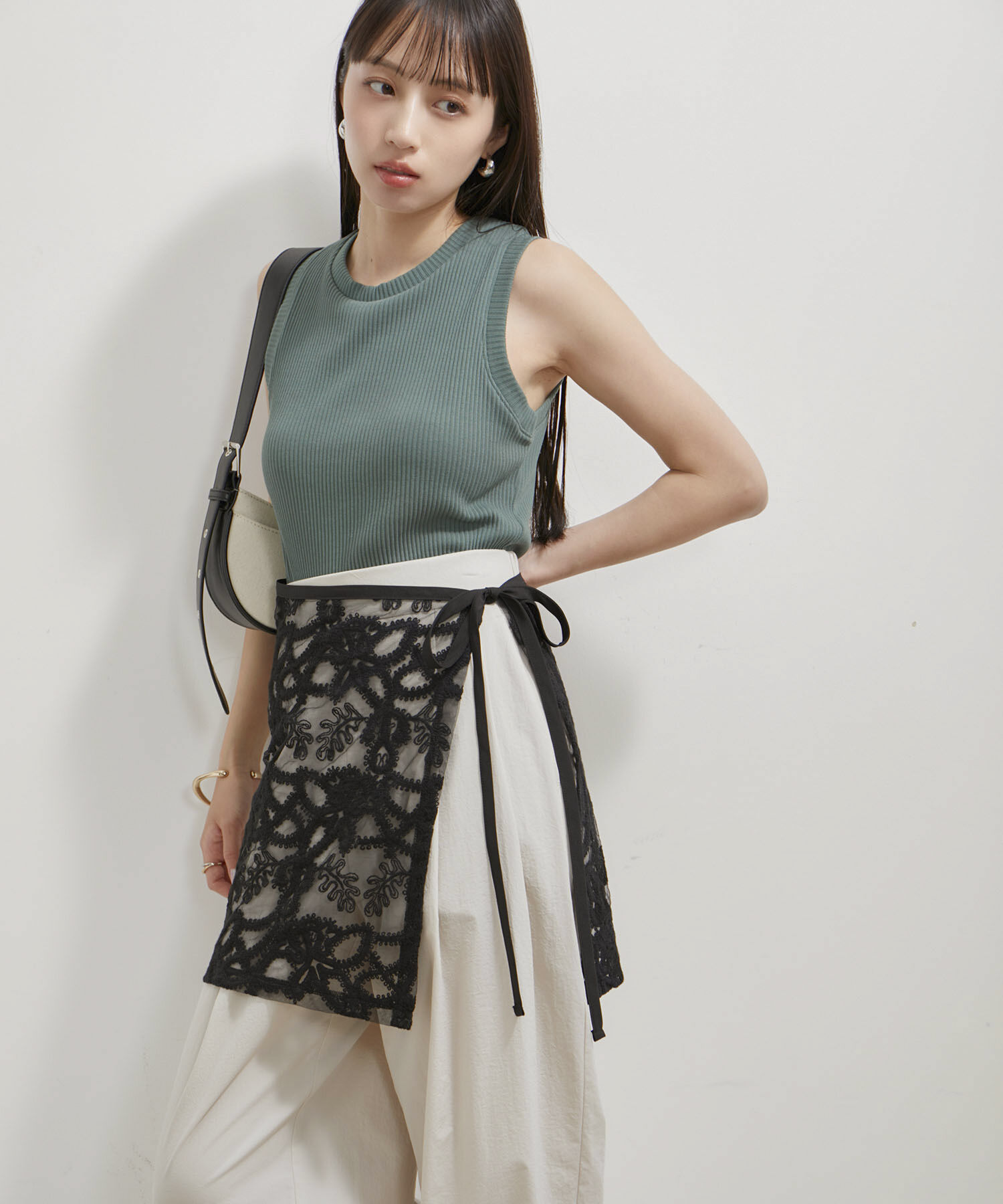 VIS「アソートレースレイヤードスカート」|スカート|