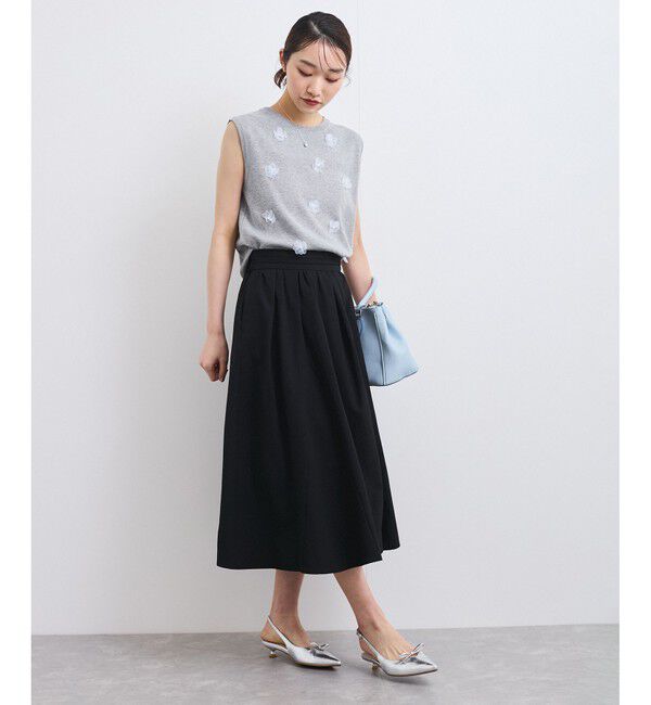 VIS「【洗える】サッカータックフレアースカート」|スカート|