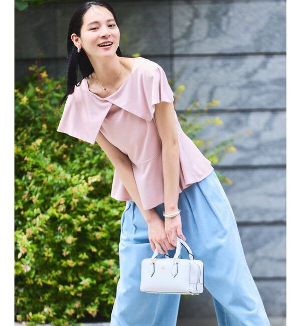 VIS「【WEB限定】ビッグカラーペプラムカットソー」|Tシャツ・カットソー|