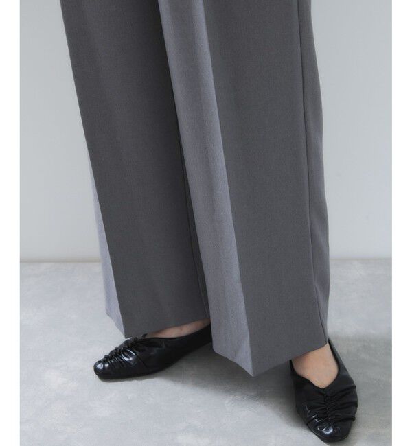 VIS「【美easy】ウーリッシュワンタックワイドパンツ【セットアップ対応/洗える】」|スラックス|