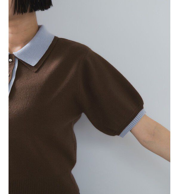 VIS「ダブルカラーポロトップス」|ポロシャツ|