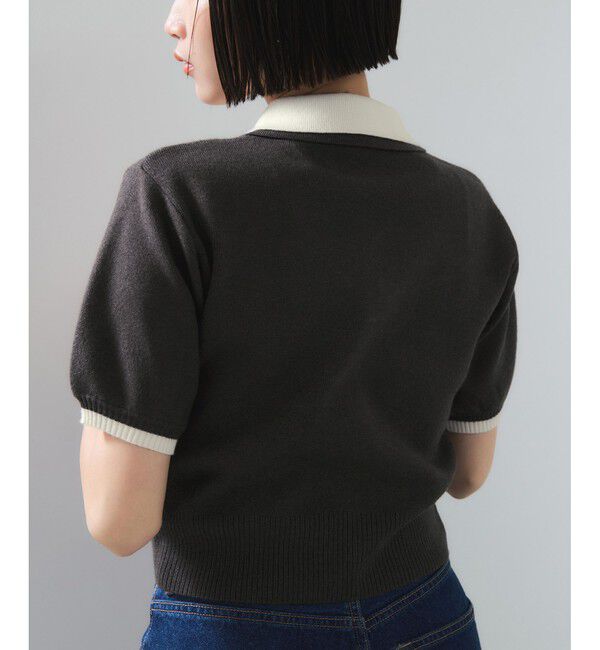 VIS「ダブルカラーポロトップス」|ポロシャツ|