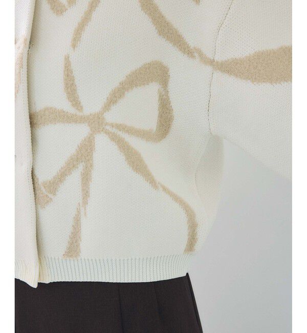 VIS「リボンモチーフジャガードカーディガン/イージーケア」|カーディガン|