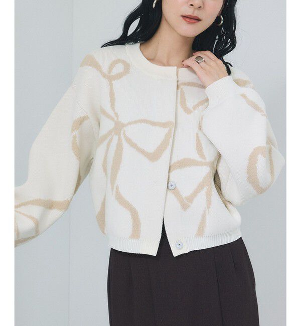 VIS「リボンモチーフジャガードカーディガン/イージーケア」|カーディガン|キナリ(16)