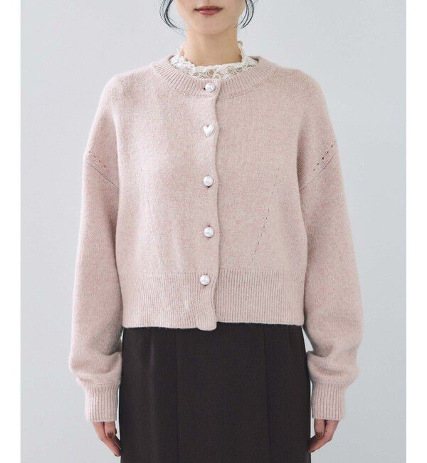VIS「ハートアソートパール釦ラメミックスカーディガン/イージーケア・一部WEB限定カラー」|カーディガン|