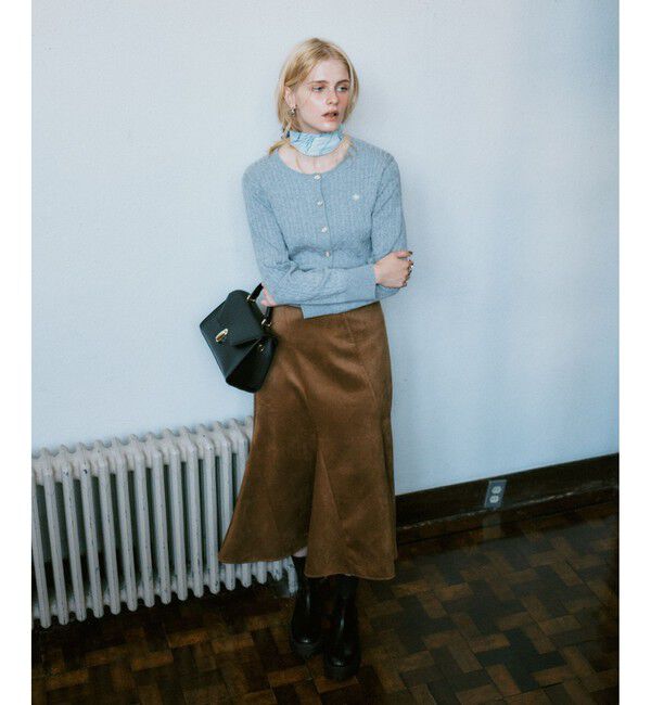 VIS「【POLO BCS】VIS別注ミニケーブルノーカラーニットカーディガン」|カーディガン|