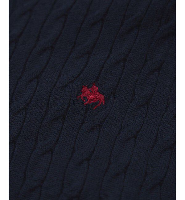 VIS「【POLO BCS】VIS別注ミニケーブルノーカラーニットカーディガン」|カーディガン|