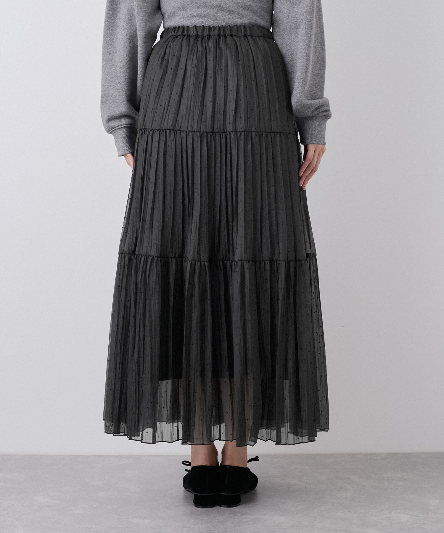 Rope&rsquo;Picnic「着丈が選べるペーパーライクドットティアードスカート」|スカート|