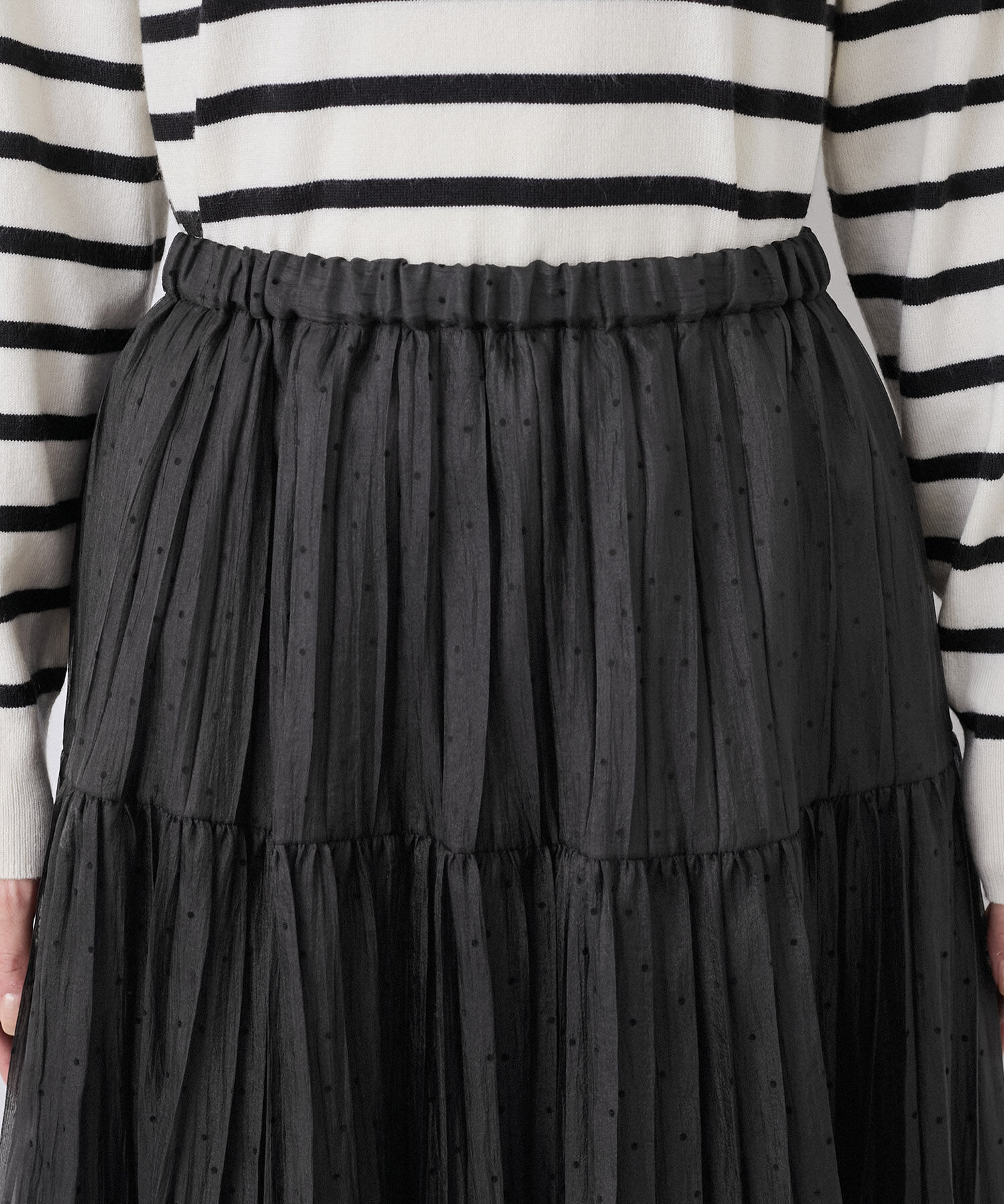 Rope&rsquo;Picnic「着丈が選べるペーパーライクドットティアードスカート」|スカート|