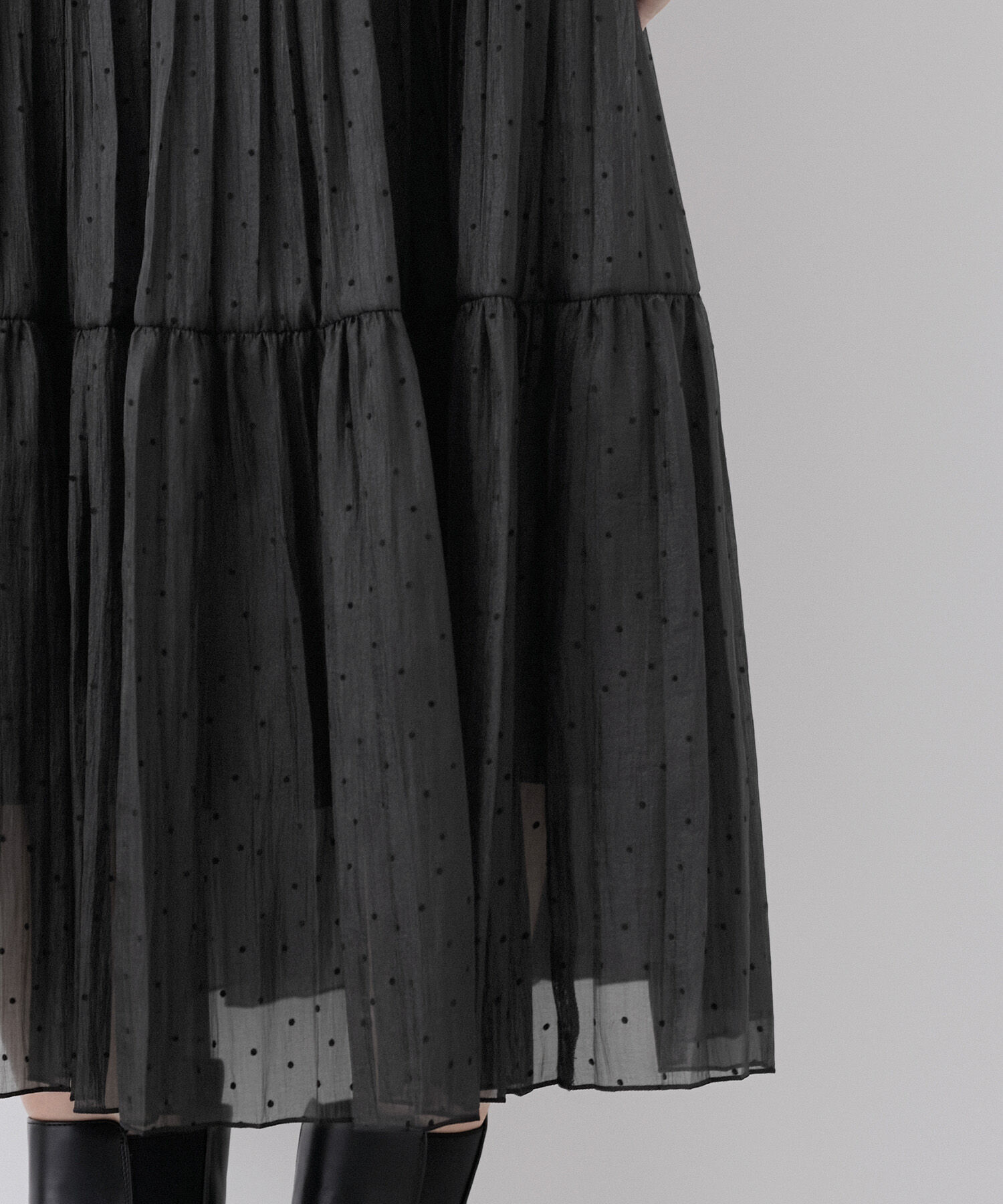 Rope&rsquo;Picnic「着丈が選べるペーパーライクドットティアードスカート」|スカート|