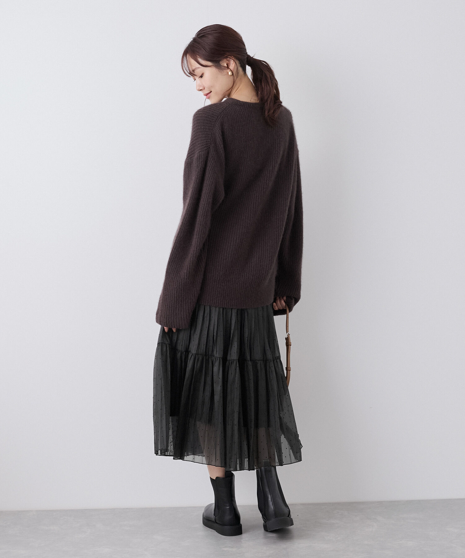 Rope&rsquo;Picnic「着丈が選べるペーパーライクドットティアードスカート」|スカート|