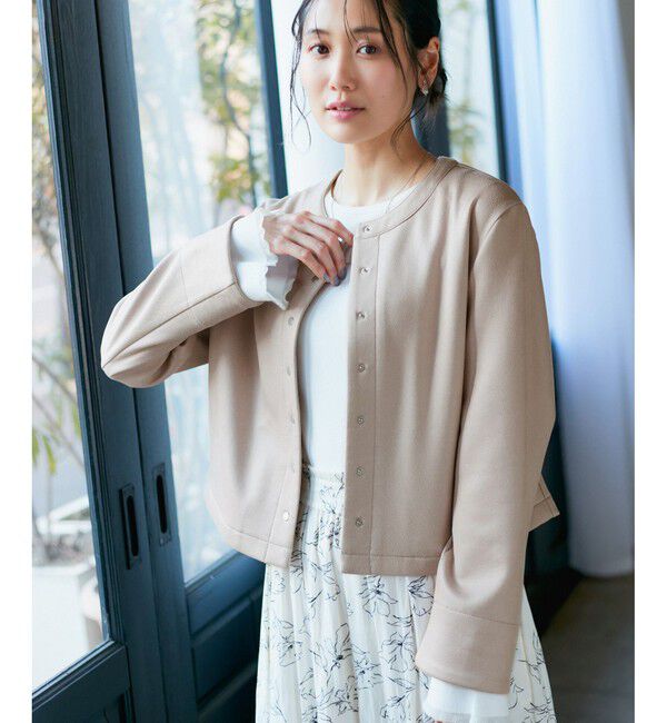 Rope&rsquo;Picnic「マシュマロカーディーブルゾン」|ブルゾン・スタジャン|ベージュサブ