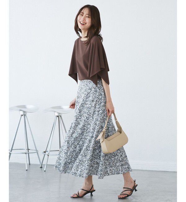 Rope&rsquo;Picnic「【UVカット・接触冷感・イージーケア】八方映えニット スカーフスリーブニットプルオーバー」|ニット・セーター|