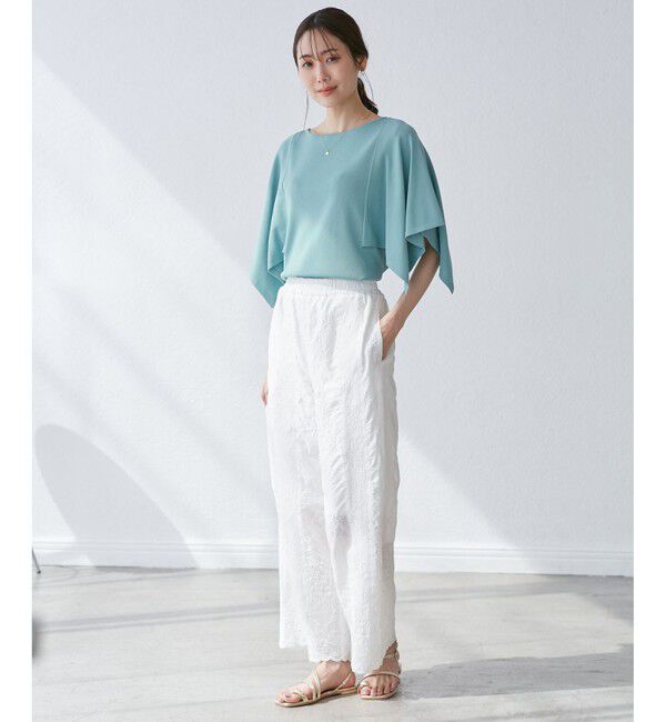 Rope&rsquo;Picnic「【UVカット・接触冷感・イージーケア】八方映えニット スカーフスリーブニットプルオーバー」|ニット・セーター|