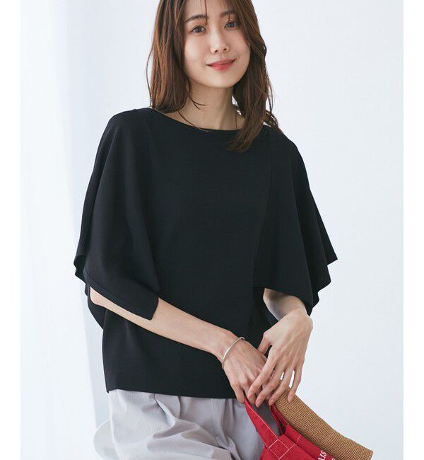 Rope&rsquo;Picnic「【UVカット・接触冷感・イージーケア】八方映えニット スカーフスリーブニットプルオーバー」|ニット・セーター|