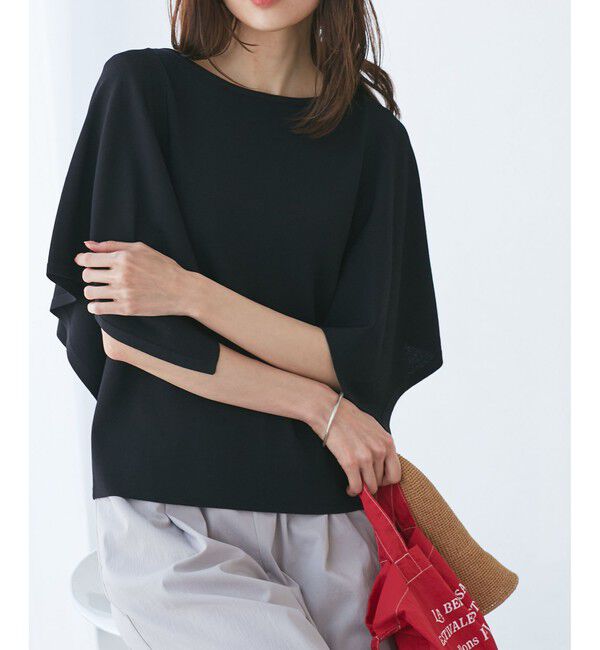 Rope&rsquo;Picnic「【UVカット・接触冷感・イージーケア】八方映えニット スカーフスリーブニットプルオーバー」|ニット・セーター|