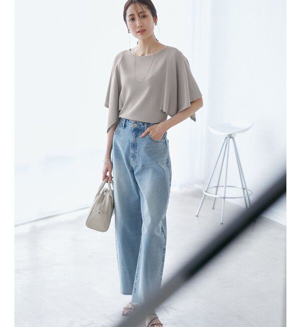 Rope&rsquo;Picnic「【UVカット・接触冷感・イージーケア】八方映えニット スカーフスリーブニットプルオーバー」|ニット・セーター|