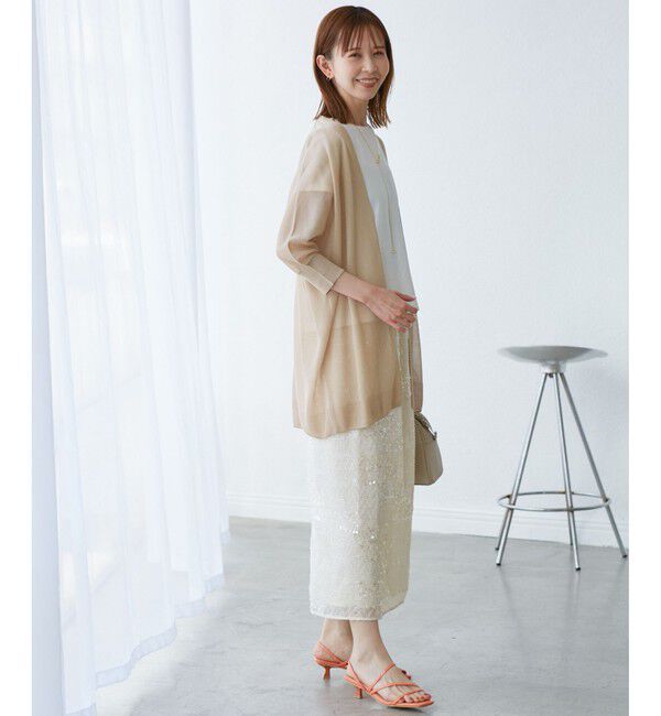 Rope&rsquo;Picnic「【新色追加】LEVITAシアーニットリラックスカーディガン」|カーディガン|