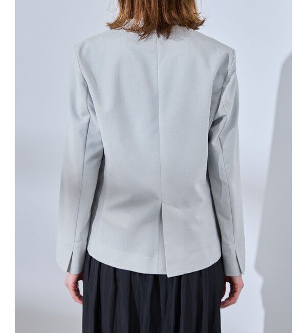 Rope&rsquo;Picnic「リネンライクシリーズ ドライタッチノーラペルジャケット/UVカット」|ノーカラージャケット|