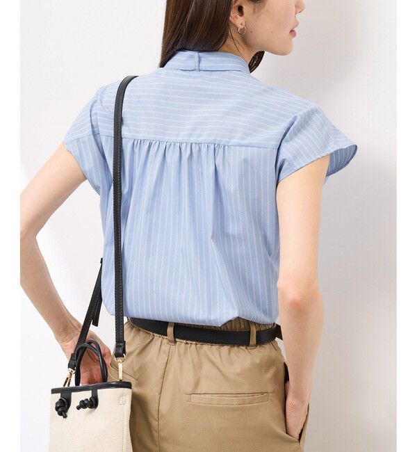 Rope&rsquo;Picnic「【防シワ】リボンフレンチスリーブシャツ」|シャツ・ブラウス|