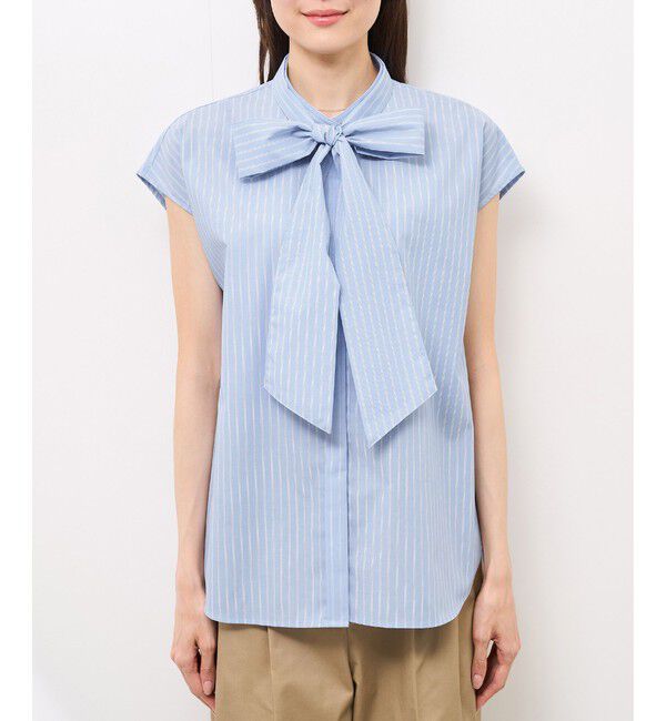 Rope&rsquo;Picnic「【防シワ】リボンフレンチスリーブシャツ」|シャツ・ブラウス|