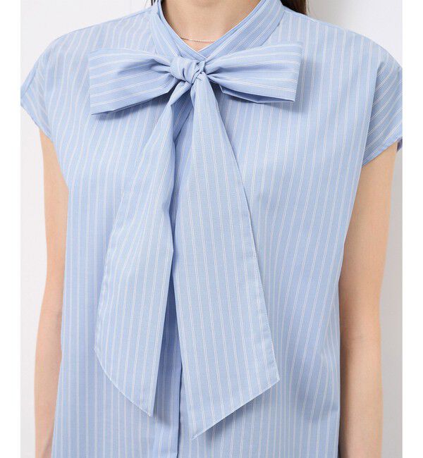 Rope&rsquo;Picnic「【防シワ】リボンフレンチスリーブシャツ」|シャツ・ブラウス|