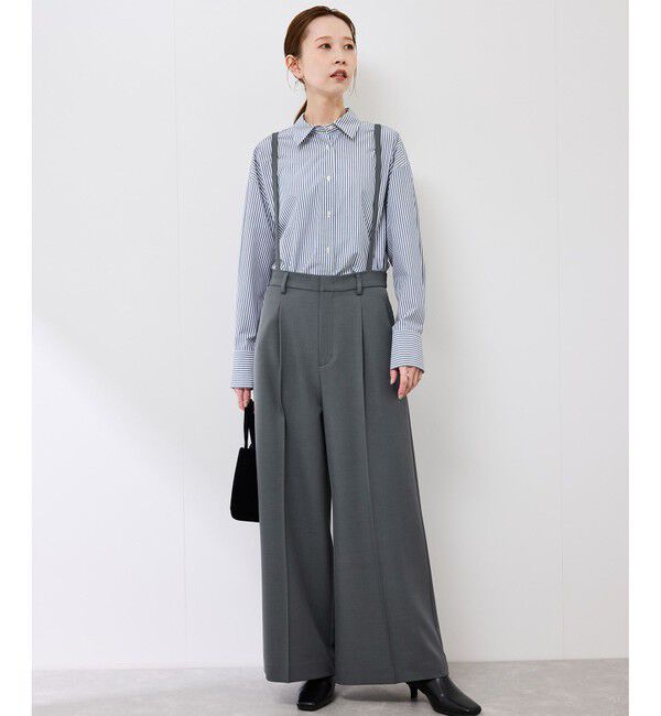 Rope&rsquo;Picnic「フレアシルエットサスペンダー付きパンツ」|チノ|