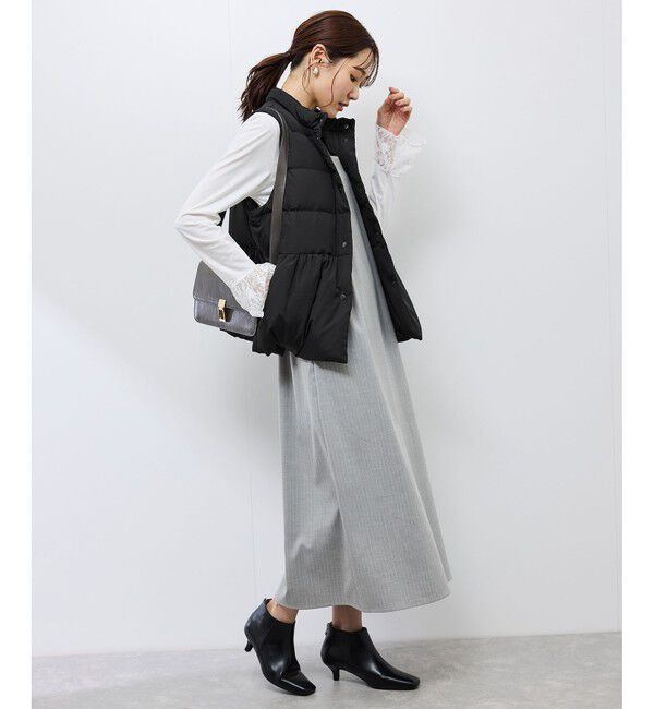 Rope&rsquo;Picnic「【GREEN DOWN/グリーンダウン】ペプラムダウンベスト」|ダウンベスト・ベスト|