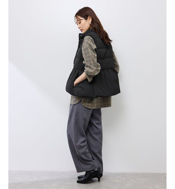 Rope&rsquo;Picnic「【GREEN DOWN/グリーンダウン】ペプラムダウンベスト」|ダウンベスト・ベスト|