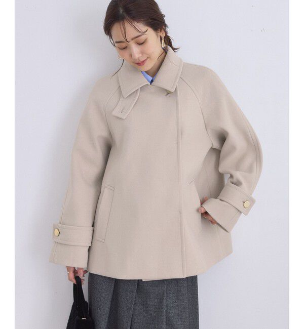 Rope&rsquo;Picnic「ジャージーメルトンシリーズ 金ボタンミドル丈コート/リンクコーデ」|その他|ベージュ(27)