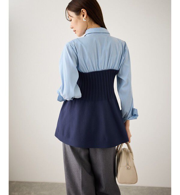 Rope&rsquo;Picnic「シャツドッキングペプラムニット」|シャツ・ブラウス|