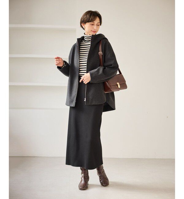 Rope&rsquo;Picnic「【新色追加】ジャージーメルトンシリーズ ジップアップフーデッドコート/無地・チェック/リンクコーデ」|その他|