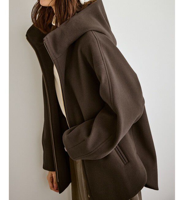 Rope&rsquo;Picnic「【新色追加】ジャージーメルトンシリーズ ジップアップフーデッドコート/無地・チェック/リンクコーデ」|その他|