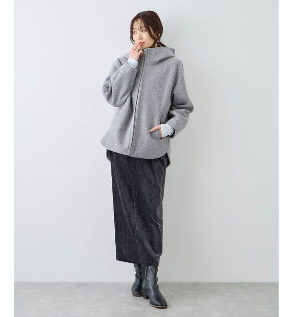 Rope&rsquo;Picnic「【新色追加】ジャージーメルトンシリーズ ジップアップフーデッドコート/無地・チェック/リンクコーデ」|その他|