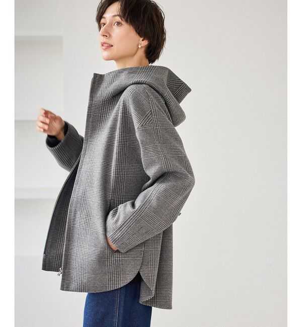 Rope&rsquo;Picnic「【新色追加】ジャージーメルトンシリーズ ジップアップフーデッドコート/無地・チェック/リンクコーデ」|その他|