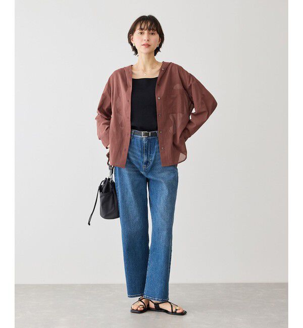 Rope&rsquo;Picnic「お着軽シャツシリーズ コットンボイルフーディーシャツ/接触冷感・通気性」|シャツ・ブラウス|