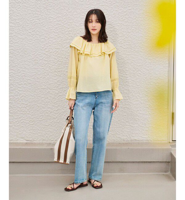 Rope&rsquo;Picnic「お着軽シャツシリーズ レース使い2WAYオフショルシアーブラウス/接触冷感・通気性」|シャツ・ブラウス|